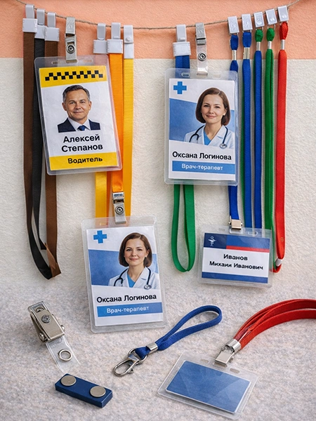 Ламинированные бейджи для такси, медицинских учреждений и организаций в Пинске