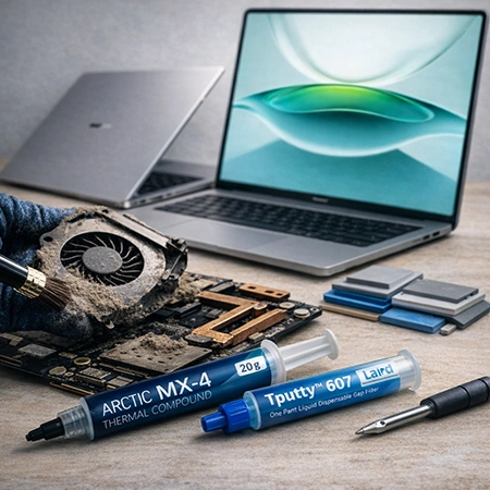 Глубокая чистка ноутбука от пыли в Пинске, забитый пылью радиатор системы охлаждения, замена термопасты